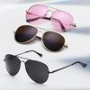 In-Stock Unisex Pilot 3026 Metal Aviator Sunglasses with Aluminum Frame and Spring Legs