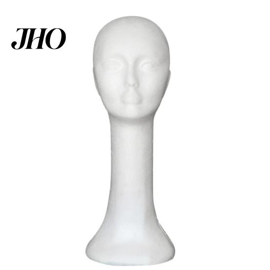 Modello Testa in Schiuma Manichino Femminile Astratto Collo Lungo Supporto Espositore per Parrucche Cappelli Occhiali Manichino da Business