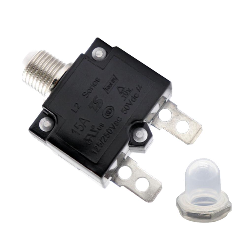 2 Pieces Circuit Breaker Overload Switch Resettable 15A +20A