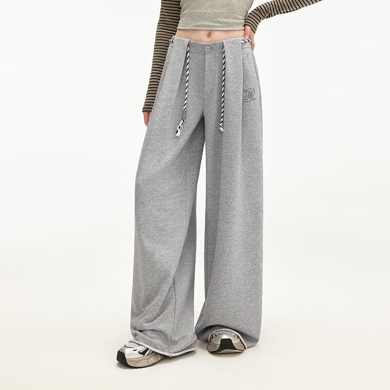 unifree American Pleated Drawstring Wide Leg Sweatpants