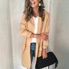 Women's Fashion Solid Color Long Sleeve Decorative Pocket Casual Jacket