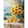 Zonnebloem Stilleven Aquarel Schilderij Natuur Poster Canvas Olieverf Schilderij Prints Muurschildering Woonkamer Huis Decoratie