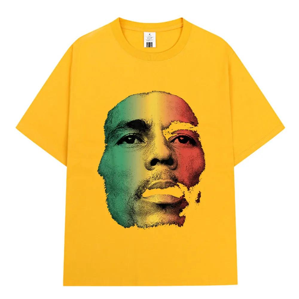 Retro Hip Hop T-shirts for men and women 100% cotton Bob Marley One Love Graphic T-shirt Reggae Short sleeve T-shirt Street wear