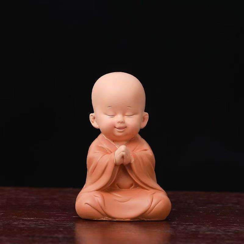 Resin Cute little monk sculptures and figurines Home, Room Car, Office,  Table decoration and accessories Wealth Luck Decor