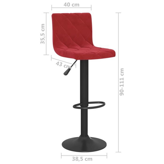 VidaXL Lot de 2 Tabourets de Bar, Chaise de Pub, Siège de Bistrot, Meuble de Salle à Manger Cuisine Salon Maison Intérieur, 333737