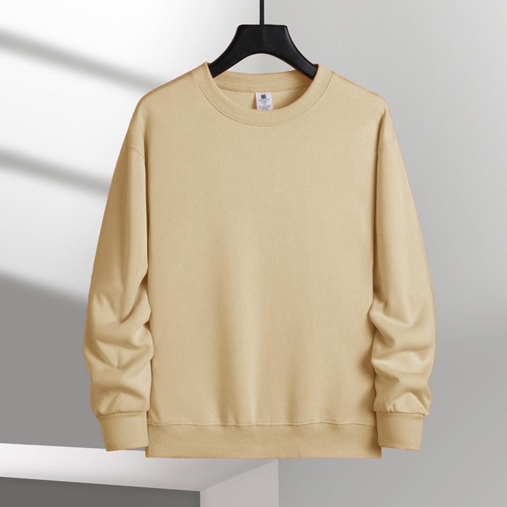 

Мужские повседневные однотонные толстовки с круглым вырезом, классические свитера, пуловеры, уличные, с длинным рукавом, модные, стандартные, Swatershirt L хаки