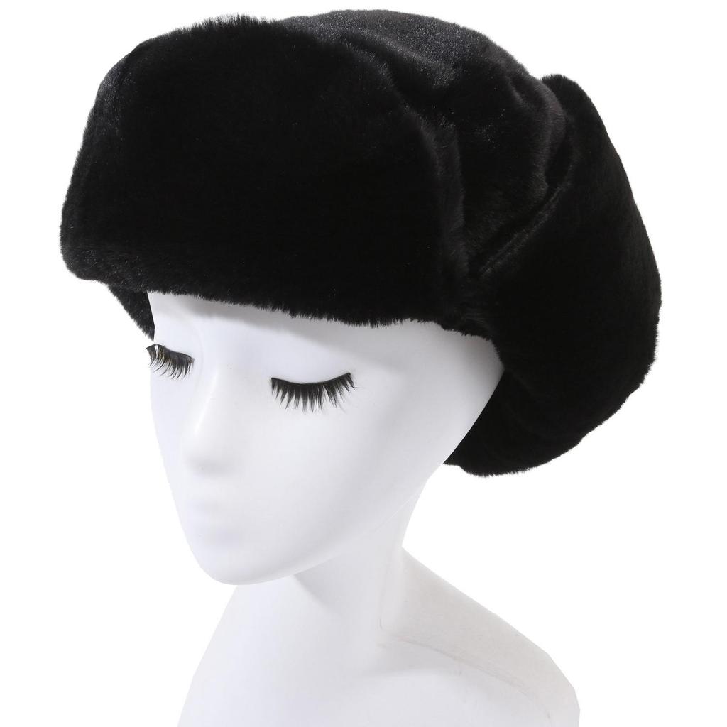 Women's Faux Rabbit Fur Winter Hat with Ear Protection, Cold-Proof, Thickened, Korean Style, Trendy and Warm for Outdoor Cycling.