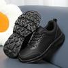 Waterproof leather sneakers women's lightweight all-black feet are not tired after standing for a long time, soft soles are non-slip, kitchen work sh