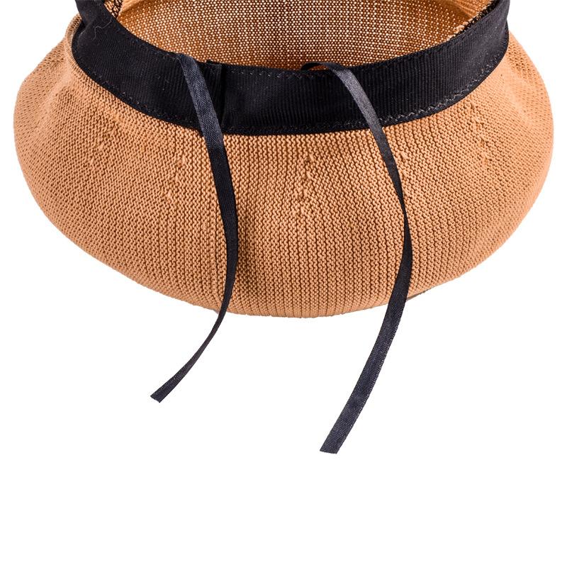 Beret Hat Women Spring Summer Hats For Women Retro Knitted Painter Cap Casual Trendy Design Solid Breathable Thin Cap Female New