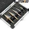 5pcs Step Drill Bit Set HSS Cobalt Metal Hole Cutter Titanium Conical Carbide Punch Tool 50 Size Perforated Drill Bits