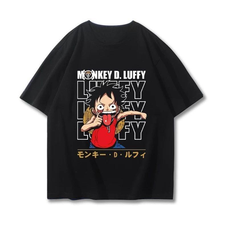 Bandai Japanese Anime One Piece Luffy TShirt Fashion Brand 100 Cotton Summer Casual Tops for Unisex Women