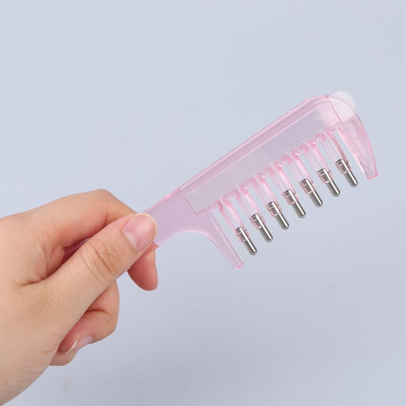 Unisex Essential Oil Applicator Massage Comb Built In Liquid Reservoir Rolling Metal Teeth For Hair Growth Beard Care