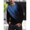 Herren Langarm-T-Shirt mit 3D-Streifendruck, bequem, atmungsaktiv und vielseitiges Herren-Oberteil