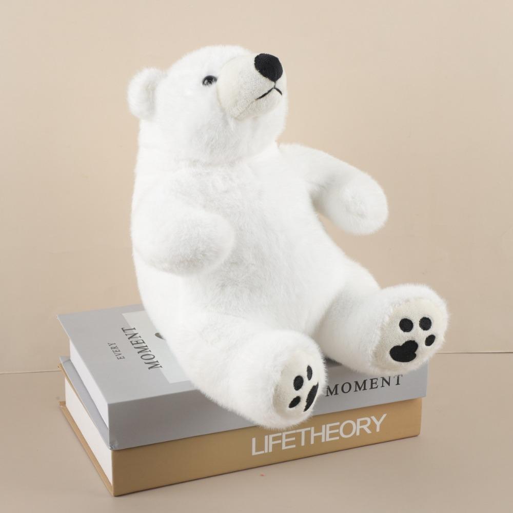 

Scarf Sitting Polar Bear Plush Toy Big Feet Animal Plush Doll Adults Children 15cm-No Scarf