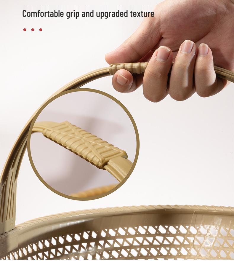 Imitation Bamboo Handheld Fruit & Veggie Basket for Outdoor Use