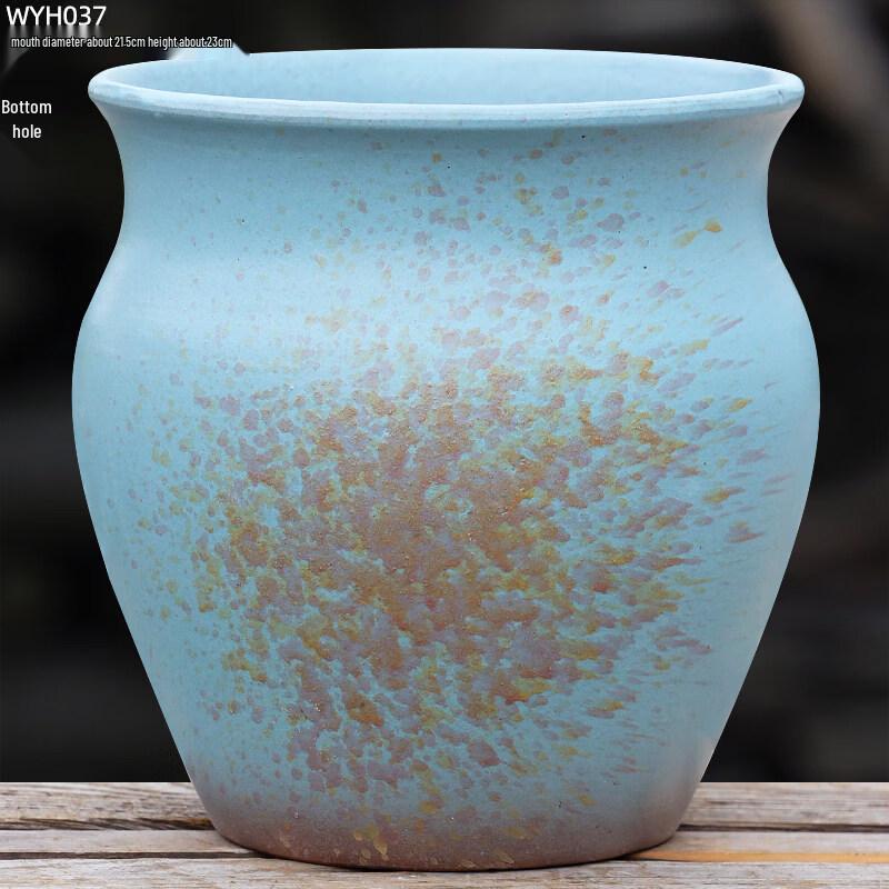 

Sky Blue Ink Splash Ceramic Planter Set