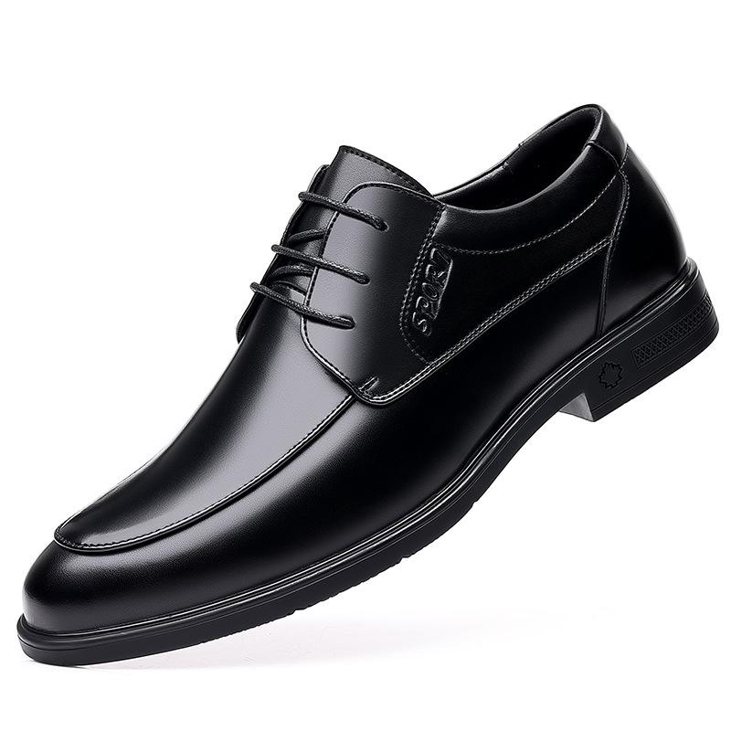 Young Men's Korean Version Wedding Groom Leather Shoes Men's Business Dress British Style Casual Leather Shoes Support Ciphertext Order