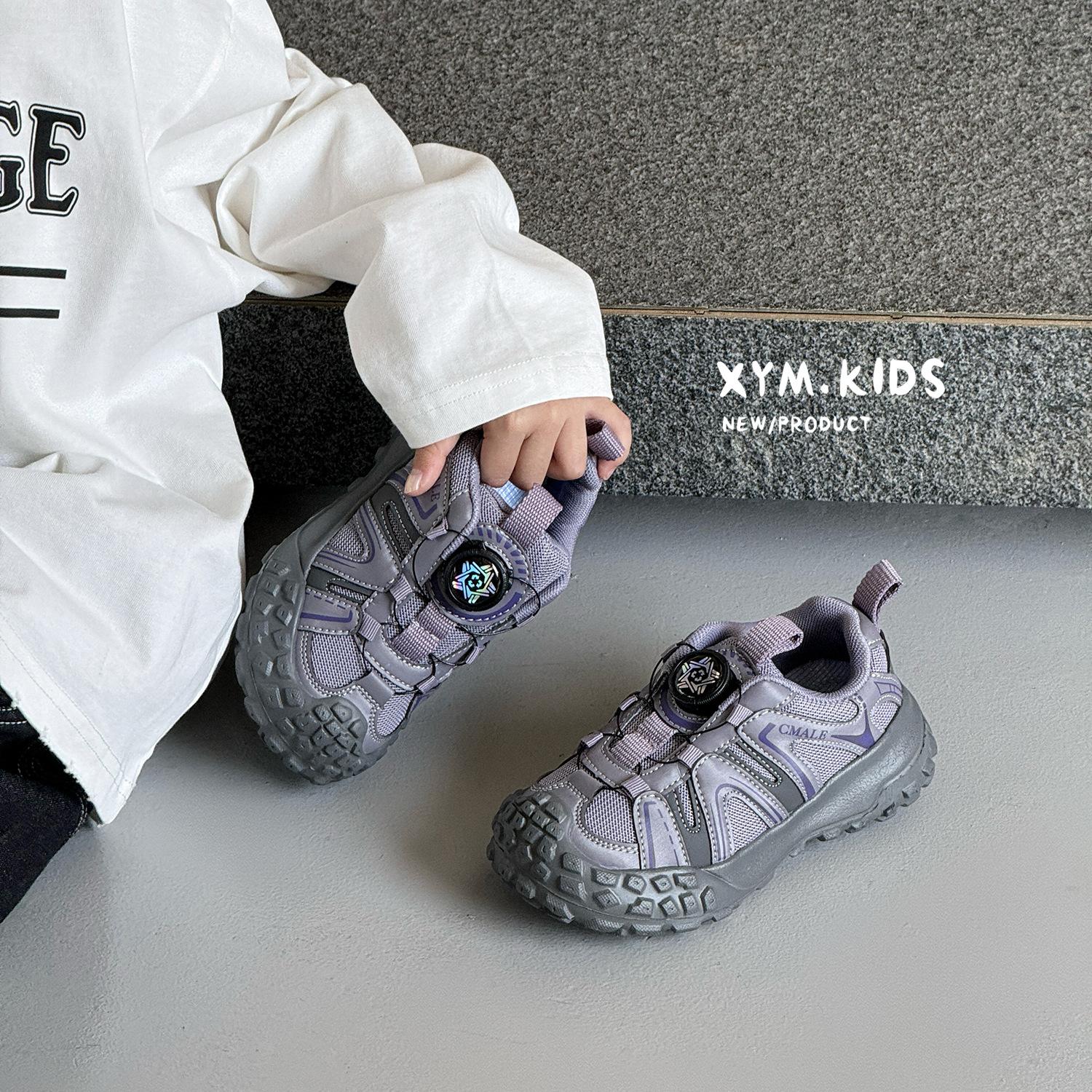 

Rotary buckle children s shoes autumn 2025 new boys sports shoes fashion trend durian sole girls casual shoes 26-30 yards whole hand 5 pairs starting batch фиолетовый