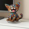 With Base Home Ornament Acrylic Desktop Ornament Hot Cat Statue  Home Table Seasonal Decor
