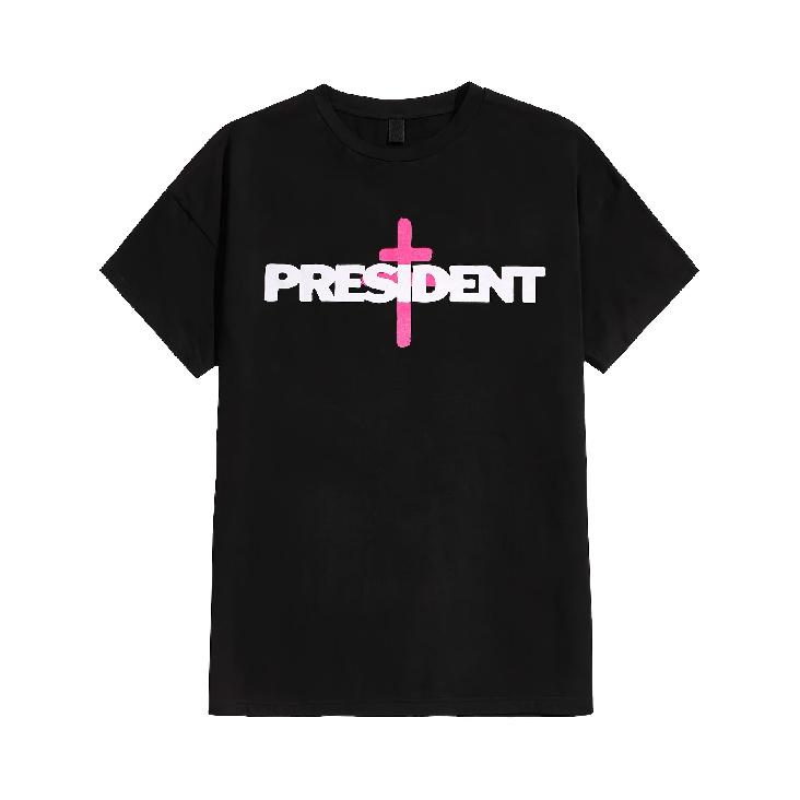 Men s Crew Neck Short-Sleeve T-Shirt with President In the Name of the Father Print - Casual Streetwear Suitable for All Seasons, Machine Washable S
