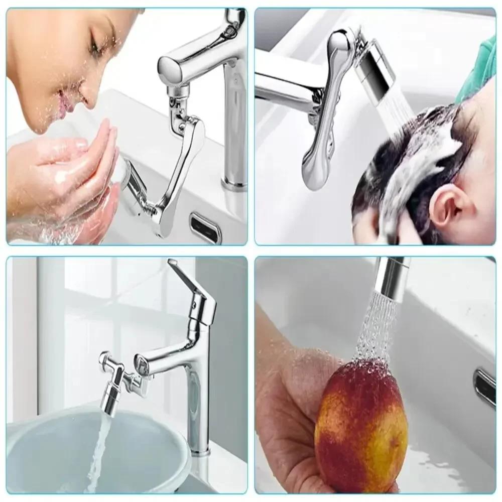 1440° Rotation Extender Faucet Aerator ABS Plastic Splash Filter Kitchen Tap Washbasin Faucets Bubbler Nozzle Robotic Arm