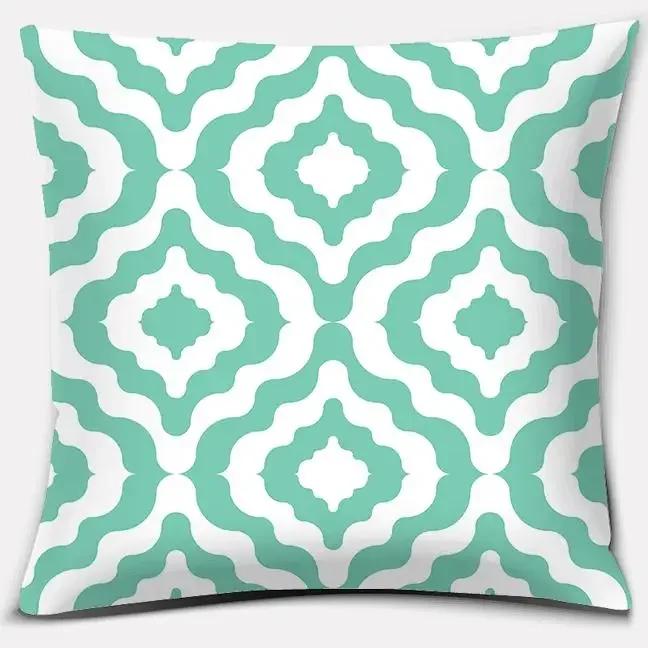 Home Office Decoration Pillow Bedroom Sofa Car Cushion Cover Blue Green Fresh Series