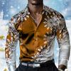 Colorful Snowflake Pattern Hawaiian Shirts For Men Merry Christmas 3D Printed