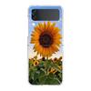 Phone Case For Samsung Galaxy Z Flip 3 4 5 Hard Folding Clear PC For Samsung Z Flip 6 Back Cover Beautiful Yellow Sunflower