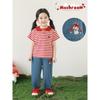 YouYou Girls' Mushroom Embroidered Loose Summer Denim Pants