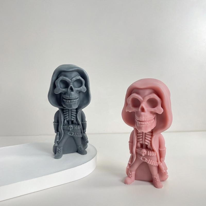 Halloween Skull Candle Silicone Mold DIY Plaster Resin Soap Making Pumpkin Aromatherapys Candle Mould Handmade Decor