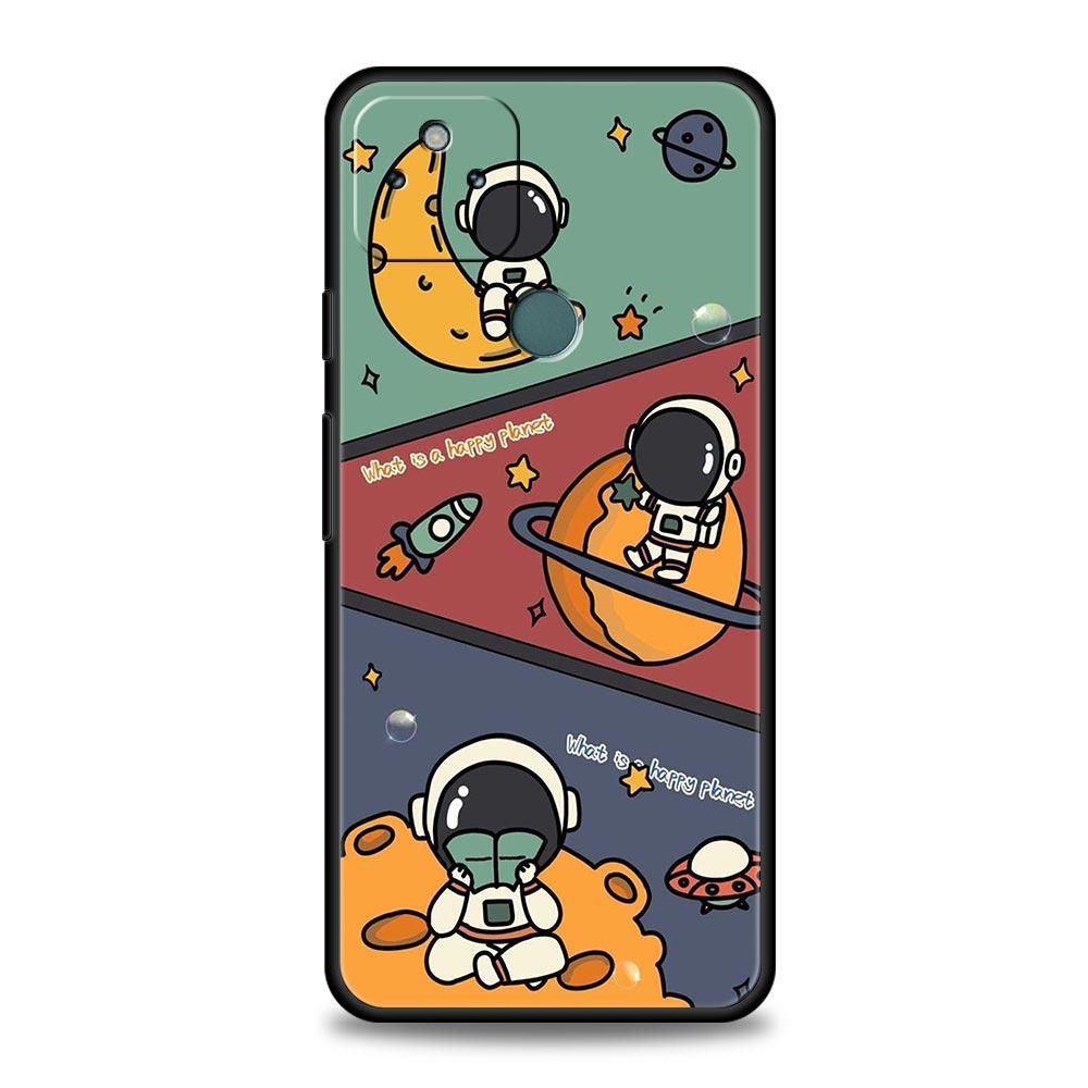 Cartoon Cute Cosmonaut Phone Case Cover for Google Pixel 10 9 8 7 6 9A 8A 7A 6A Pro Shockproof Soft TPU 9 Pro XL Shell Capas Bag