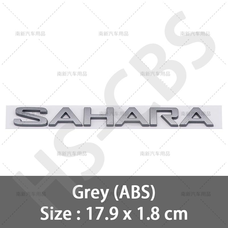 1Pc 3D ABS SAHARA Letter Car Logo Rear Trunk Emblem Badge Auto Body Fender Stickers Tailgate Decorative Stickers Accessories