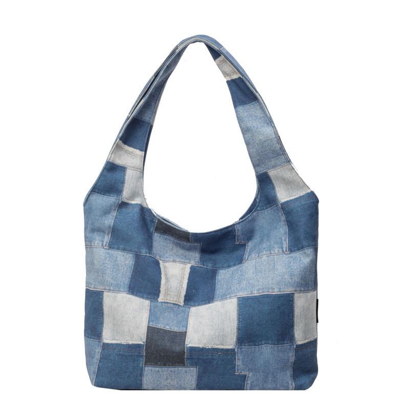 Large Checkered Canvas Tote Bag With Retro White Brown And Plaid Pink Design Street Style Chic