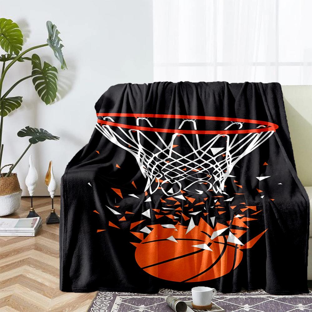 basketball Theme Printed Blanket - Perfect for Couch, Bed, Travel & Outdoor Use | Machine Washable, Cozy & Durable.