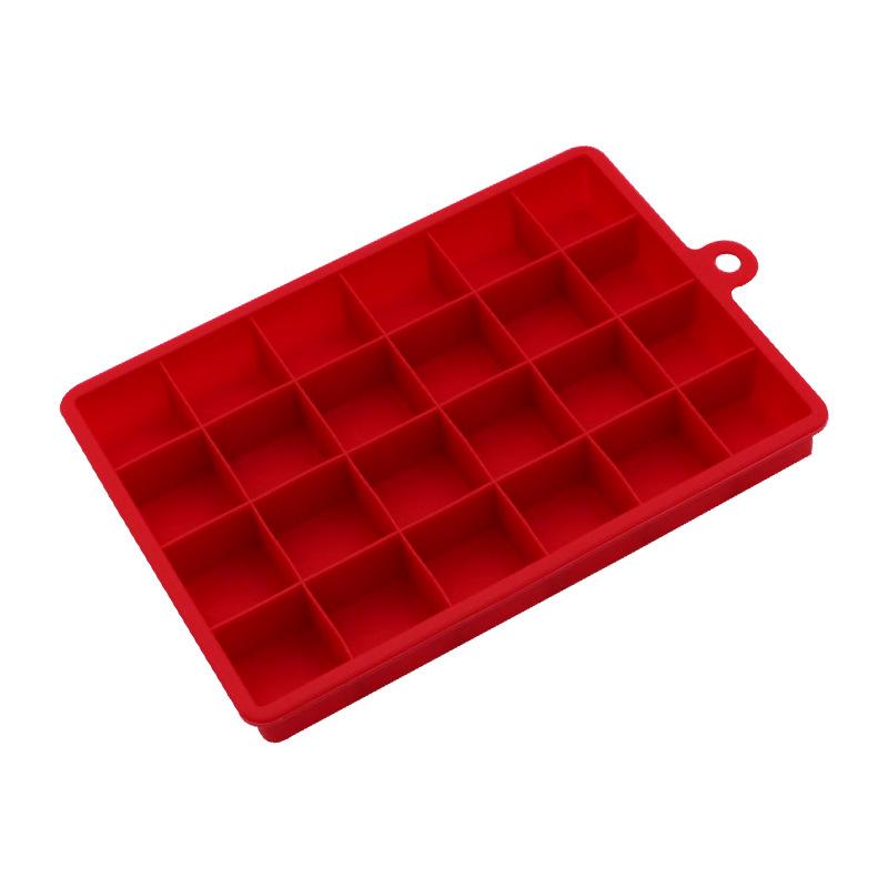 24-Compartment Food-Grade Silicone Ice Cube Tray with Lid - Easy Release Square Ice Mold