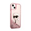 Karl Lagerfeld Liquid Glitter Nft Karl's Head - Etui Iphone 14 Plus (Różowy)