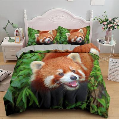 Kinder Niedliche Tiere Bettwäsche Set Twin King Für Jungen Mädchen Teenager 3D Panda Druck Bettbezug Mikrofaser Bettdeckenbezug Schlafzimmer Dekor