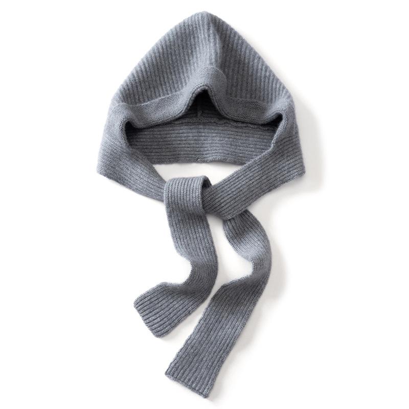 100% Pure Cashmere Women's Ribbed Knit Hat and Scarf Set - Stylish, Warm, Solid Color