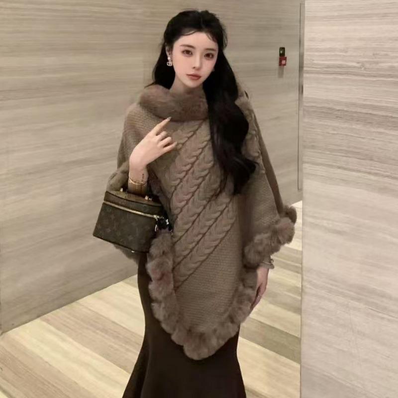 

Женский новый осенне-зимний вязаный пуловер свободного кроя с леопардовым принтом, рукавами «летучая мышь», шалевым воротником, теплая, легкая и удобная накидка one size fits all темно-коричневого