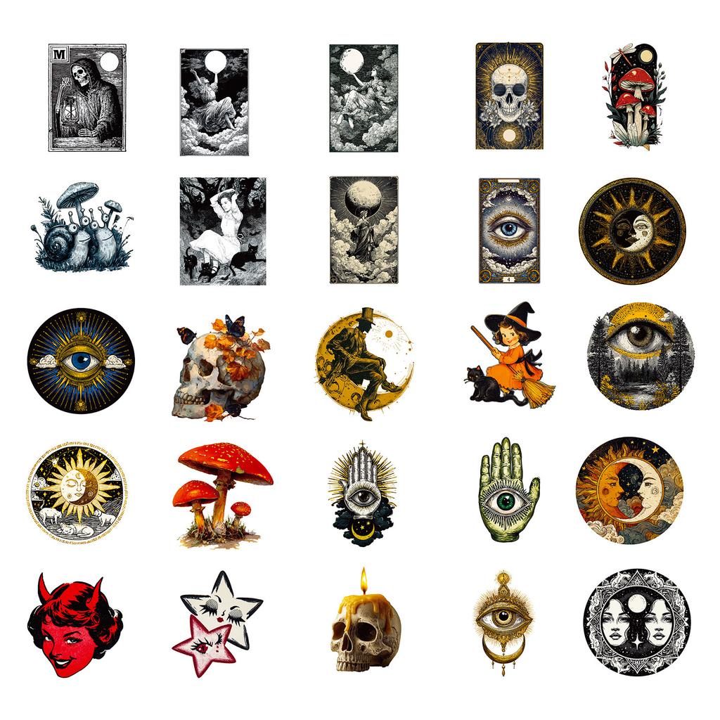 56 Mysterious Universe Sun And Moon Tonghui Retro Creative Stickers Water Cup Notebook Waterproof Stickers
