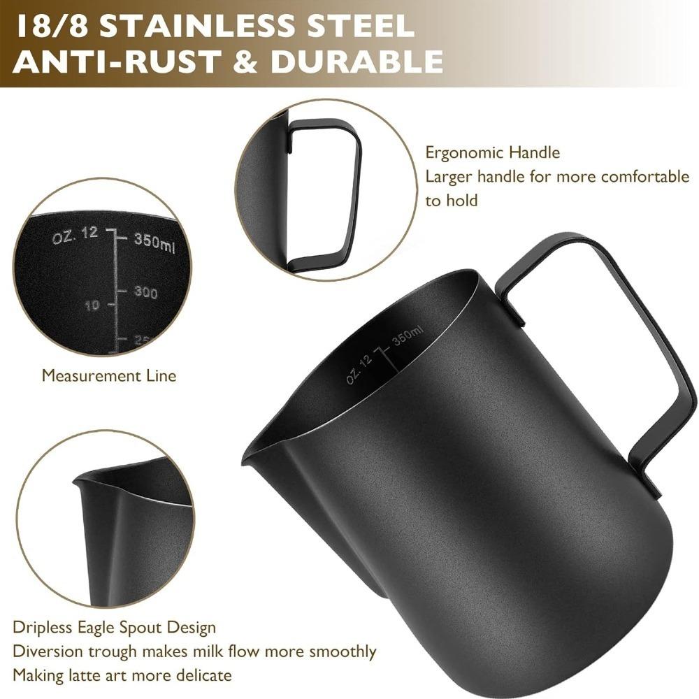 Stainless Steel Milk Frothing Pitcher 350ml Espresso Steaming Pitcher for Espresso Machines Cappuccino Latte Art