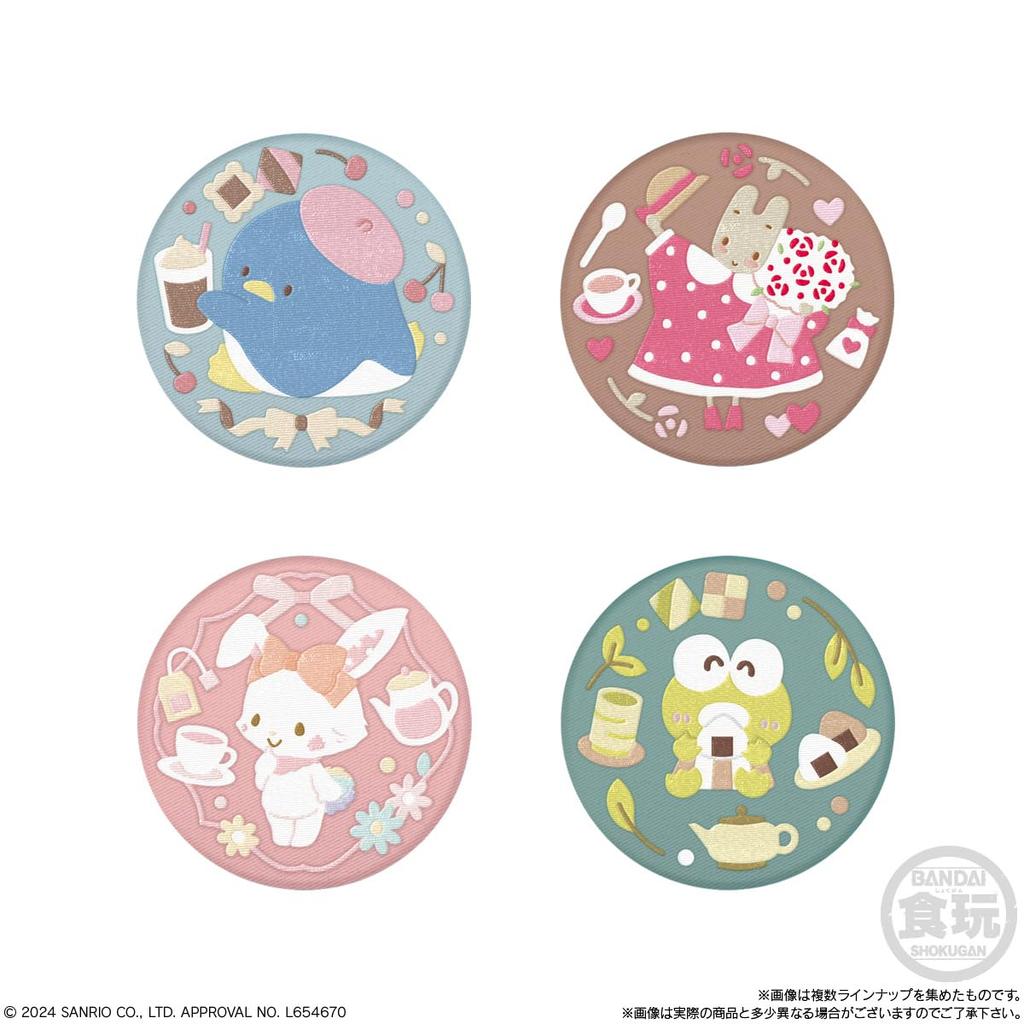 BANDAI Sanrio Characters Embroidered Can Badge Biscuit 3 Biscuit Candy Toy Set of [Resale] [Box 12]