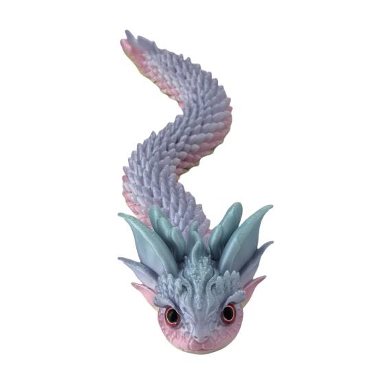 3D Printed Snake Figurine Flexible Articulated Snakes Model Stress Relief Fidget Toy for Home Office Desk Ornament Aquarium Landscape