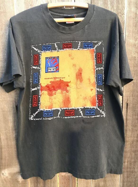 NIN Nine Inch Nails World Tour Downward Spiral Charcoal Unisex Shirt WA0135 Unisex T-Shirt XXL