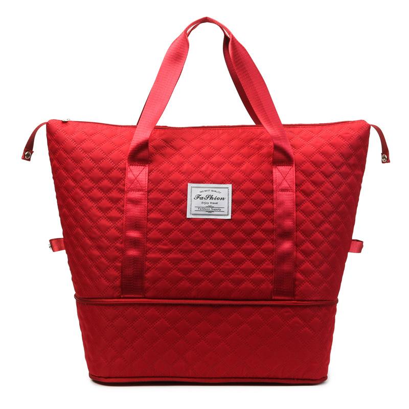 Dry and Wet and Dry Leisure Fitness Bag Short-distance Outings with Large Capacity Expandable Diamond Luggage Bag Can Be Used To Pull Rod