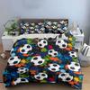 Vibrant Multicolor Splash Soccer Ball 3Pcs Bedding Set Soft Microfiber Bedding Set For Sports Lovers Teen Bedroom