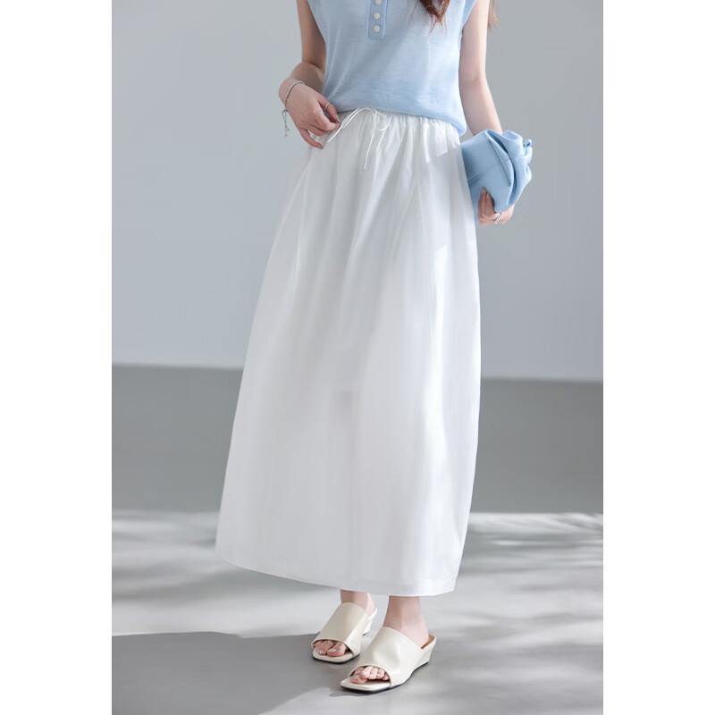 VICTORIA&VERA Drawstring A-Line Midi Skirt