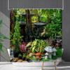 Bathroom Waterproof Curtain Digital Printing Plant Mushroom Shower Curtain Non-Punching Toilet Partition Curtain Shower Cloth