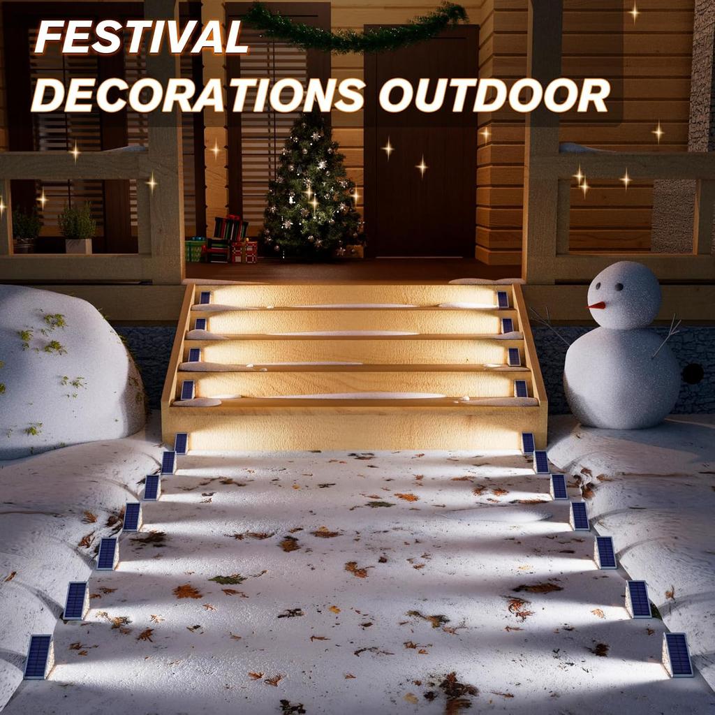 1Pc Solar Stair Lights ,LED Solar Step Lights Outdoor Waterproof ,Outdoor Light Decor for Garden Stair, Deck, Front Step, Front Porch, Patio