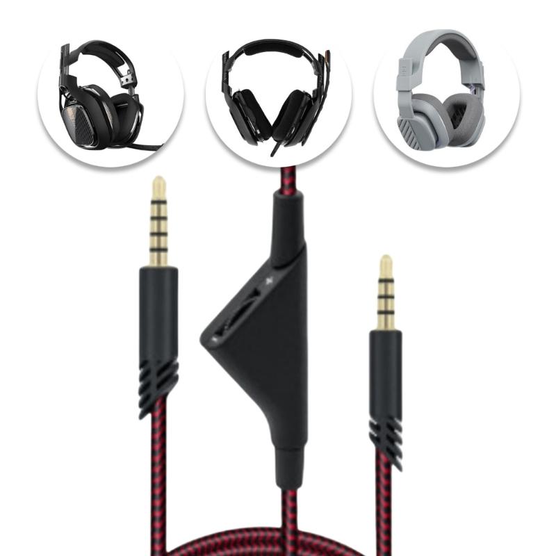 Nylon Braided Headphone Cord 2M Length for A10 A40 A40TR A50TR Gaming Headsets Feature Wire Adjustment